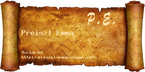 Preiszl Emma névjegykártya