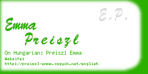 emma preiszl business card